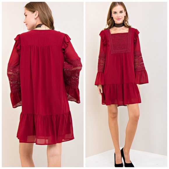 ❤️ARRIVED Amazing Drop Waist Ruffle/Crochet Dress - Picture 6 of 6